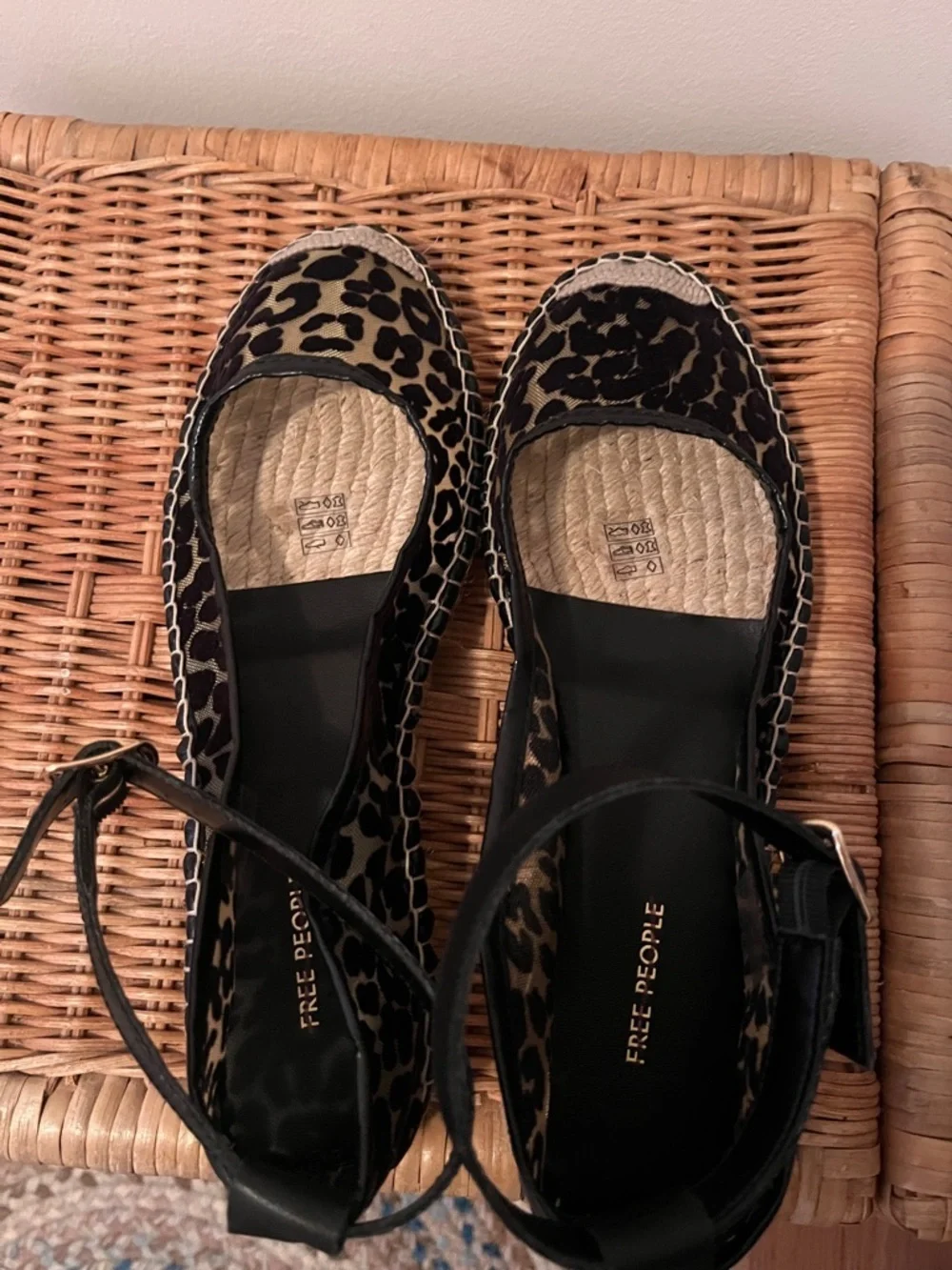 Free People Mason Ballet Espadrille in Black Leo size EU 41 or US 10 NIB